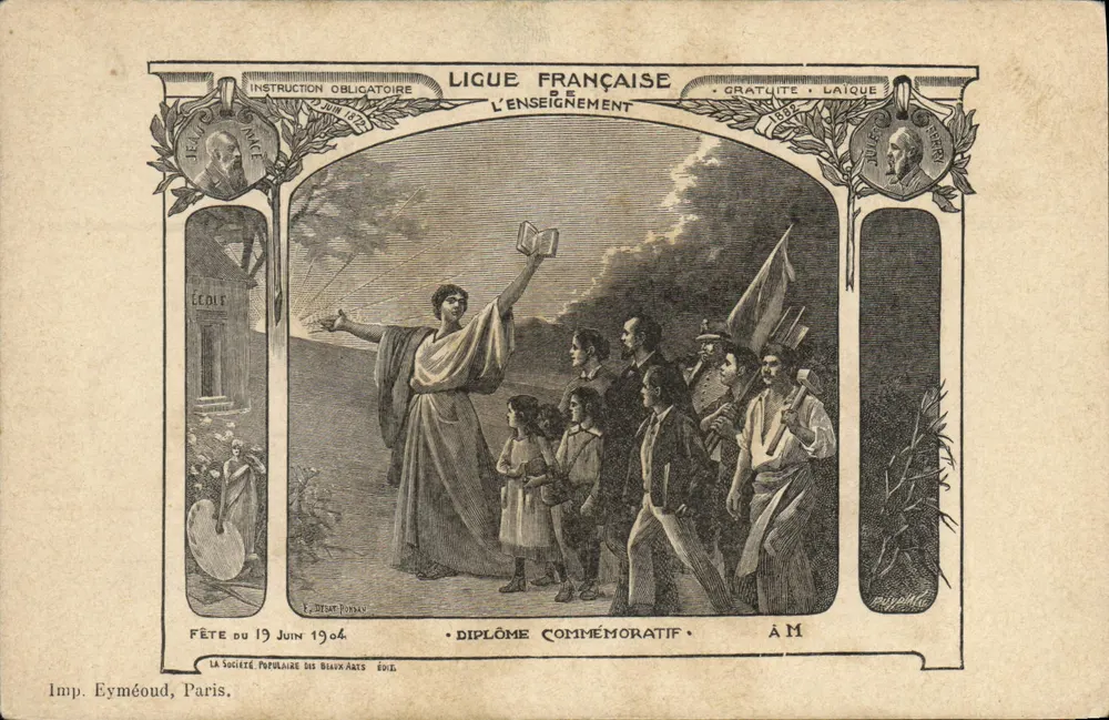Fest der Französischen Lehrervereinigung — 19. Juni 1904 — Imp. Eyméoud, Paris - Vorderseite