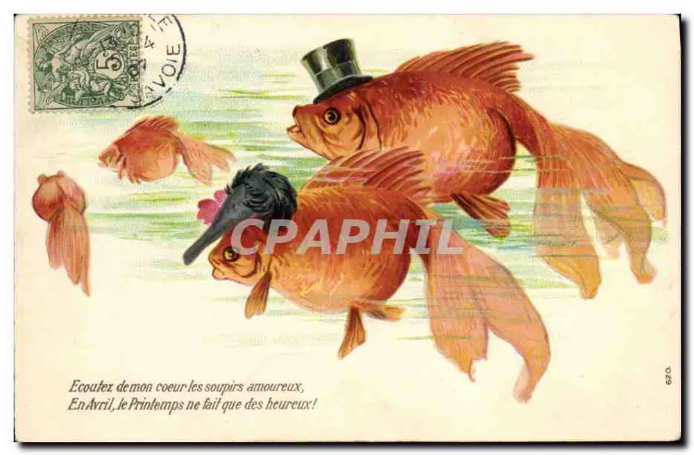 Peixe-dourado apaixonado — Poema de amor — Editor não identificado, n° 620 - Frente