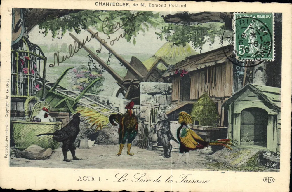 Chantecler, von M. Edmond Rostand — Akt I, Der Abend der Fasanin — Reproduktion von Le Becy - Vorderseite