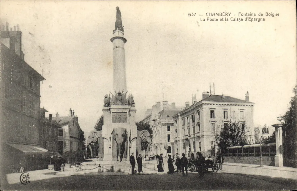 Chambéry — Fontaine de Boigne — Postamt und Sparkasse - Vorderseite
