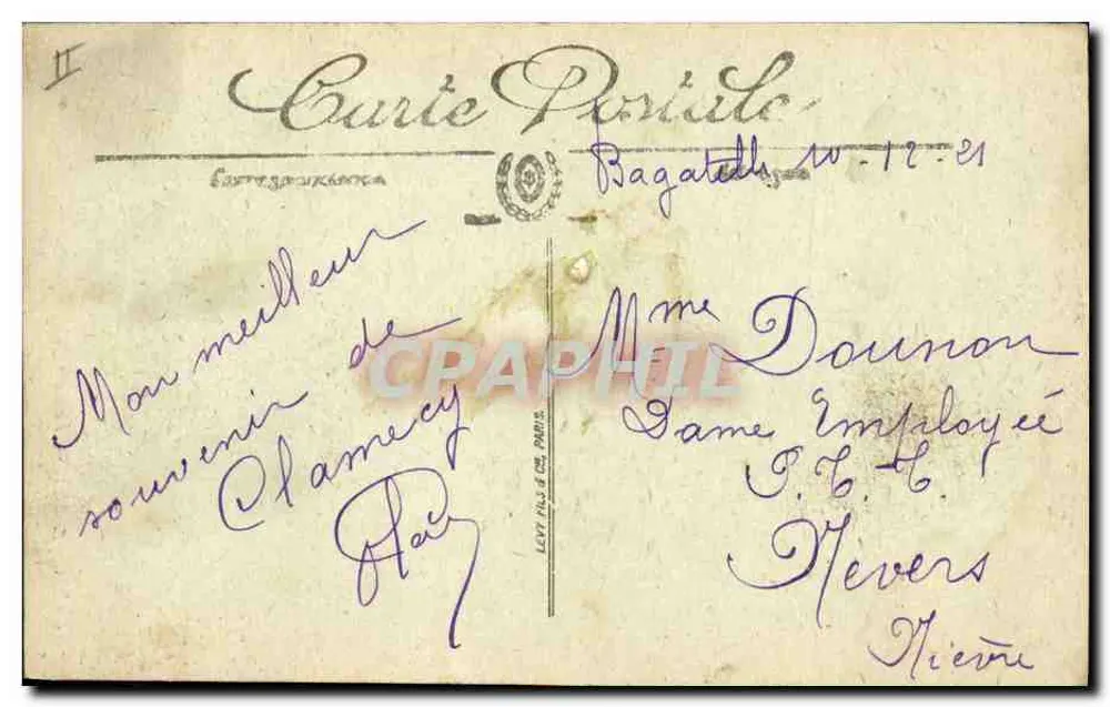 Clamecy — A Caixa de Poupança — LL. - Verso
