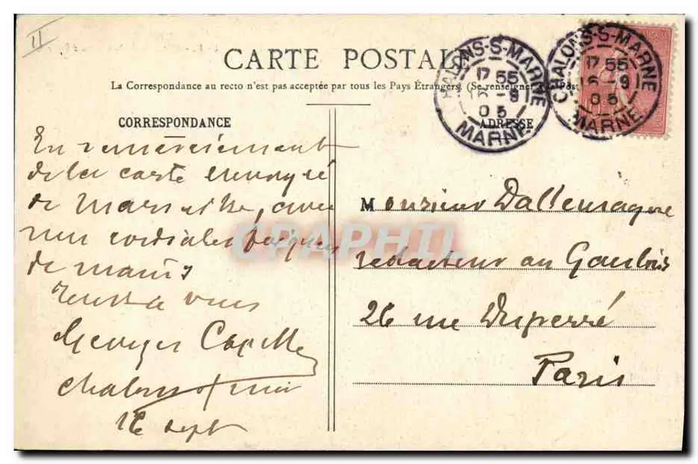 Châlons-sur-Marne — Hinter der Caisse d'Épargne — L. Coax, Verlag - Rückseite