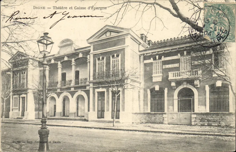 Digne — Theater und Sparkasse — Constans et Davin Verlag - Vorderseite