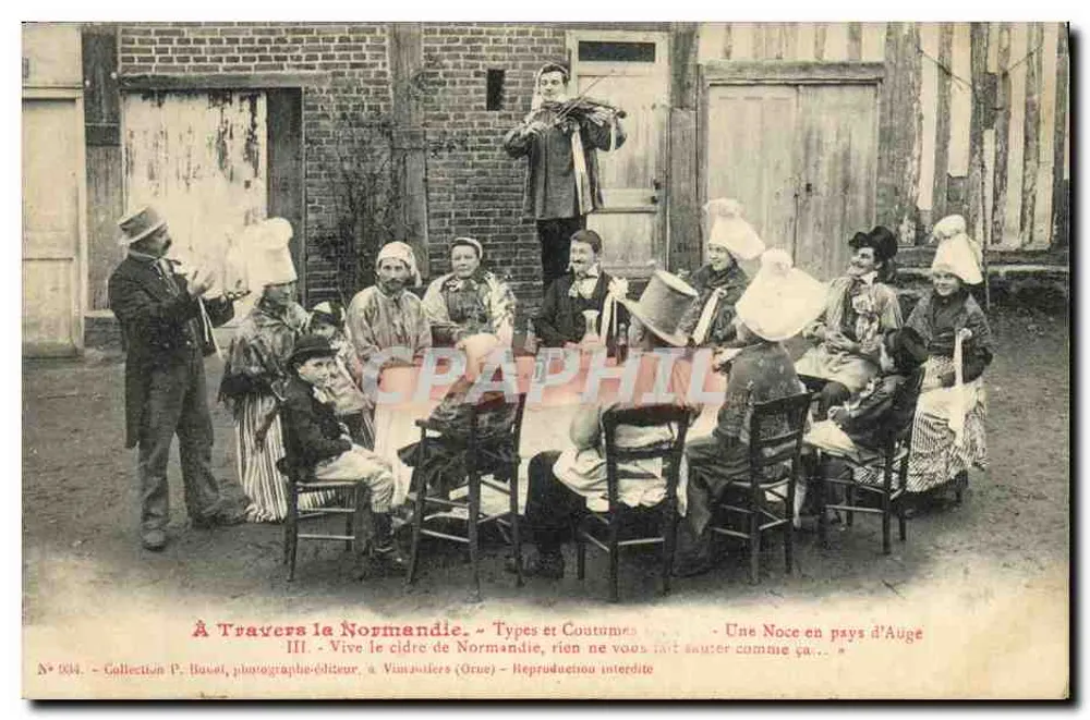 Eine Hochzeit im Pays d'Auge — Durch die Normandie. Typen und Bräuche — Sammlung P. Busset, Fotograf-Verleger, in Vimoutiers (Orne) — Nr. 904 - Vorderseite