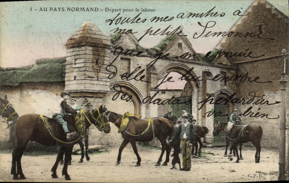 Abreise zum Pflügen — Normannische Landschaft — C.P.B. - Vorderseite