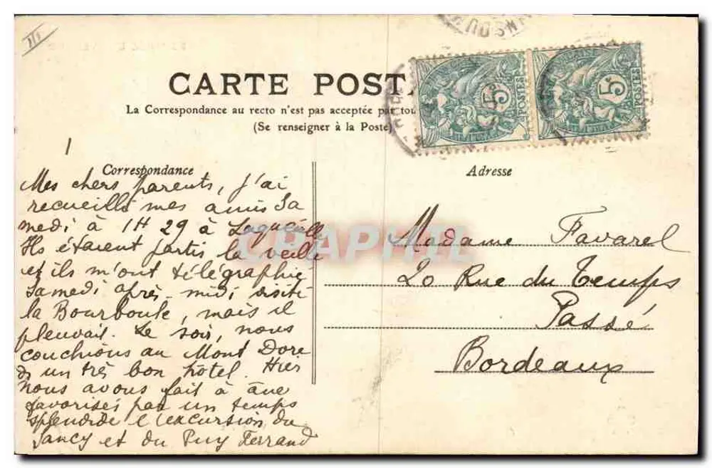 Bourrée d'Auvergne — Vis-à-Vis — M.T. I.L. n°302 - Verso