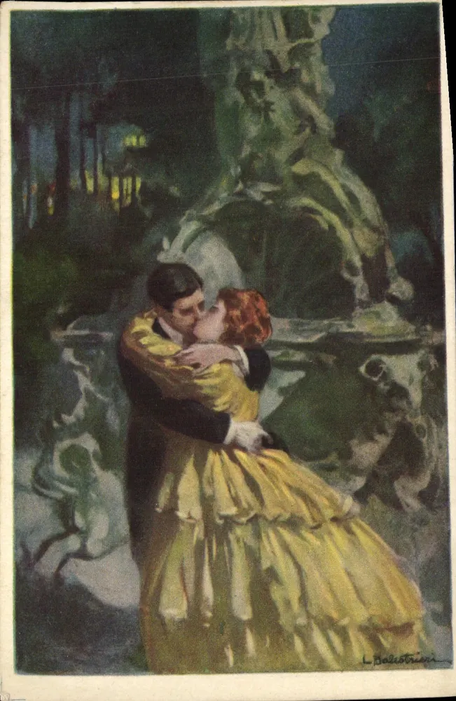 Ein Paar, das sich umarmt — Nacht-Szene — L. Balestrieri - Vorderseite