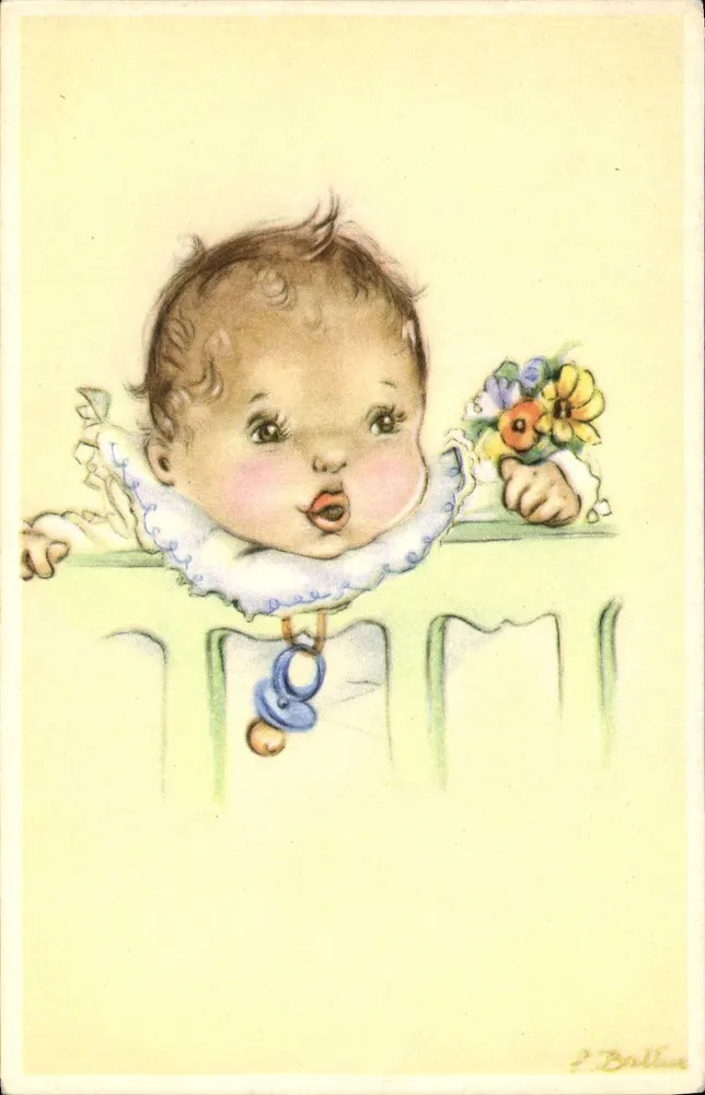 Baby in ihrem Wiegen — P. Ballue - Vorderseite
