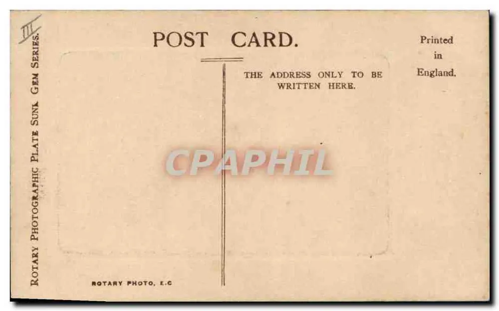 H.M. KING EDWARD VII — retrato em uniforme ornado — Rotary Photo, E.C. n° P 201 - Verso
