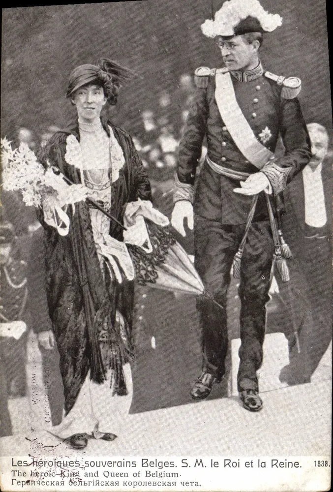 Der König und die Königin Belgiens — S.M. der König und die Königin — Patriotische Ausgabe 1914 - Vorderseite