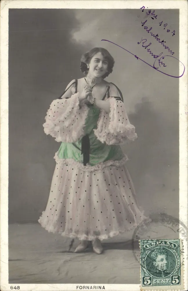 Fornarina — ballerina in costume da scena — editore Fornarina, n° 648 - Recto