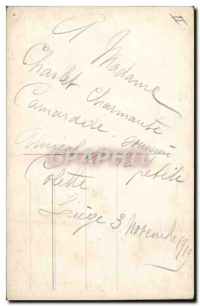 Colette Smith-Borde — Retrato feminino em vestido de renda — T. Céleste Photo - Verso