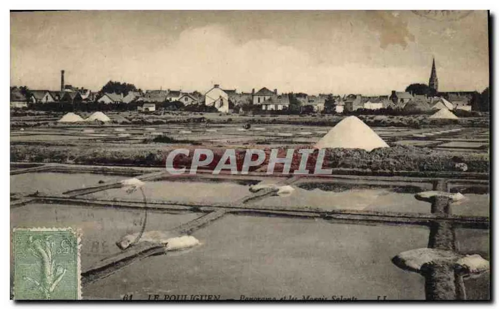 Le Pouliguen — Panorama et les Marais Salants — IMPR. LEVY PILE & CIE, PARIS - Vorderseite