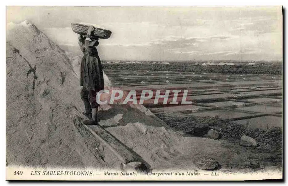 Les Sables-d'Olonne — Salzseen — Beladung eines Mulons — LL. - Vorderseite