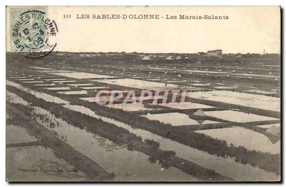 Les Sables-d'Olonne — Les Marais-Salants — Phototypie Vasselier, Nantes, n° 553 - Frente