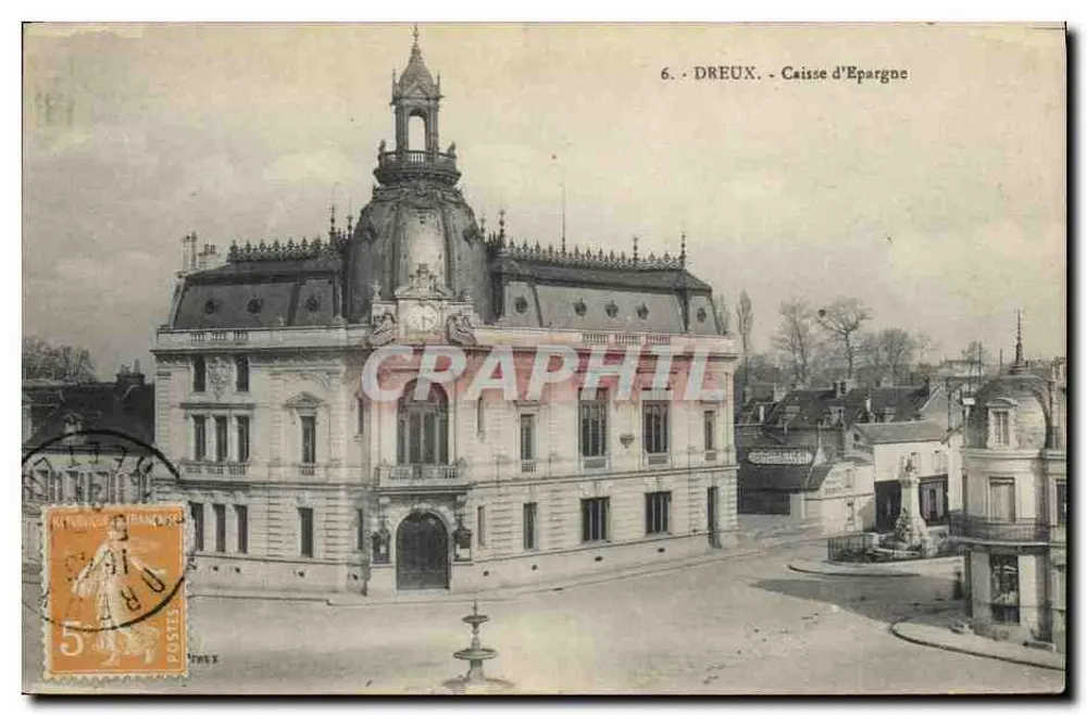 Dreux — Caixa de Economia — Imprimeries Réunies de Nancy - Frente