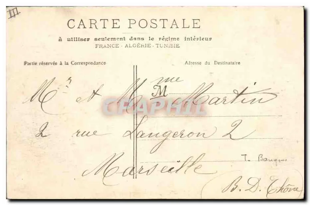 Digne — Sparkasse und Theater — Imp. Constans et Davin - Rückseite