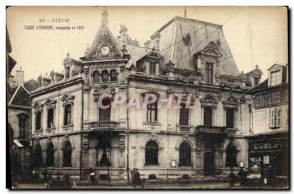 Dijon — Caixa de Economia inaugurada em 1892 — editor L.B. Paris - Frente