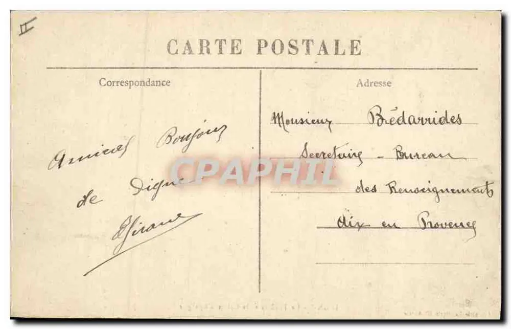 Digne - Das Theater und die Sparkasse — Librairie-Papeterie M. Antric - Rückseite