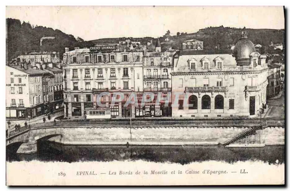 Epinal — Die Ufer der Mosel und die Sparkasse — LL. - Vorderseite