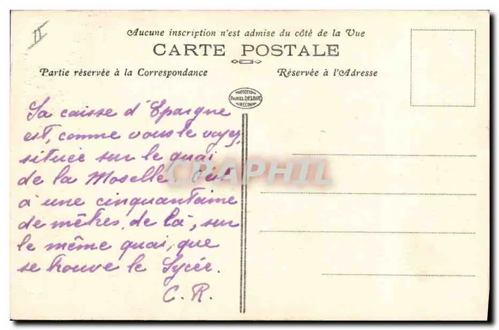Épinal — A Caixa de Economia — D. D. - Verso