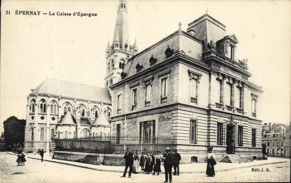 ÉPERNAY — A Caixa de Economia — Editor J. B. - Frente
