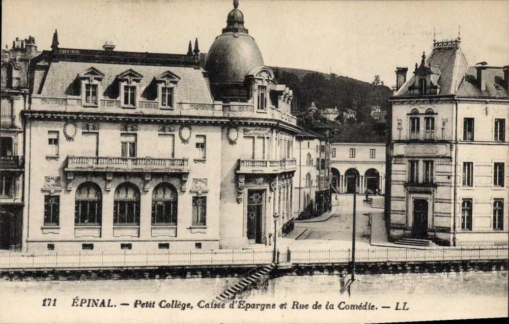 Épinal — Kleine Schule, Sparkasse und Rue de la Comédie — LL - Vorderseite