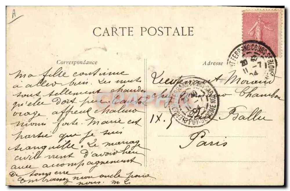 Pittorelle Auvergne — junges Paar aus Auvergne — Sammlung V. D. C. Verlag - Rückseite