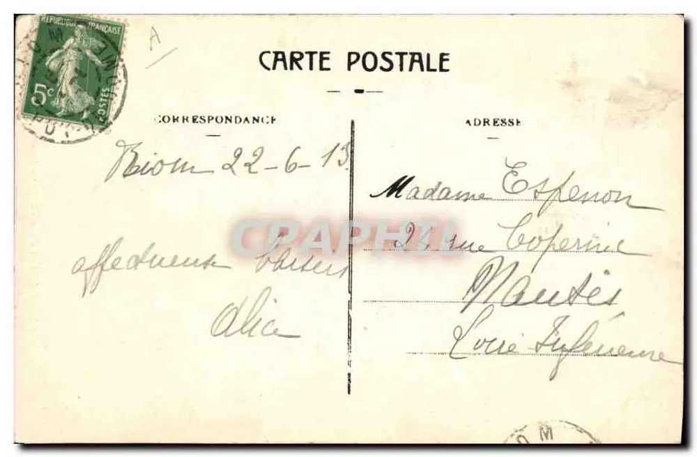 Mulher em traje tradicional de Auvergne — Edição Amat, n°141 - Verso