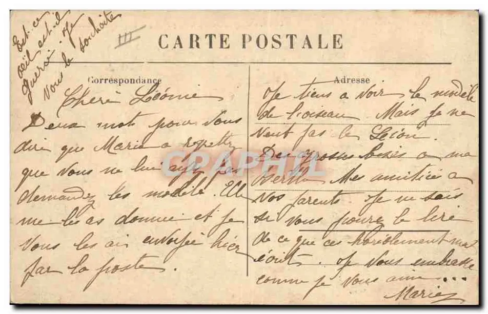 Trajes do Velay - A Bourrée dos Conscripts — Editor: Léonard & Cie, n° 3589 - Verso