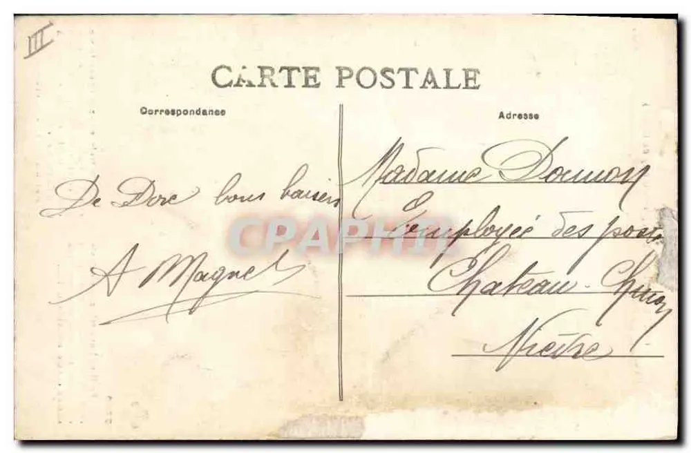 Nossa Auvergne (Região do Puy-de-Dôme) — cena de casal — editor anônimo, número de série não visível - Verso