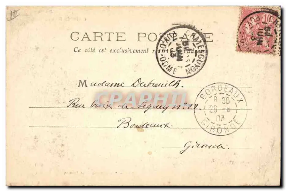 Apresentação das Damas — Dança da Auvergne — Châbl. Guyon, n°304 - Verso