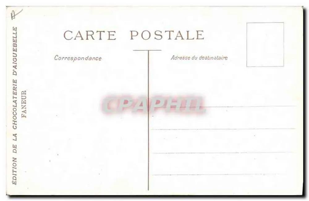Bauer, der ein Feld pflügt — Landschaft am Sonnenuntergang — Edition der Chocolaterie d'Aiguebelle, Faneur - Rückseite