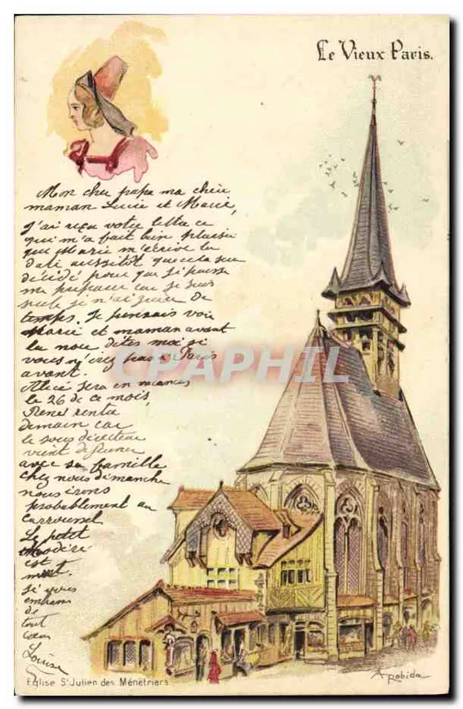 Kirche Saint-Julien des Ménetriers — Das alte Paris. — Apobida - Vorderseite