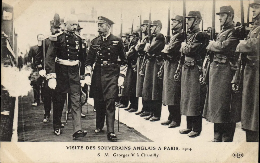 Besuch der englischen Monarchen in Paris, 1914 — Seine Majestät Georg V in Chantilly — E.D. - Vorderseite