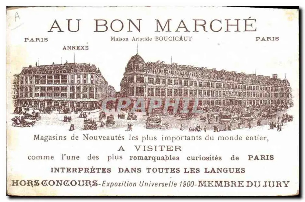 Katzen — Werbeillustration — Au Bon Marché - Rückseite