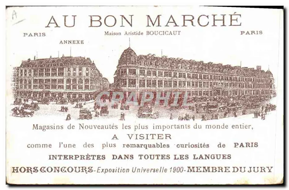 Drei Kätzchen und ein Insekt — Au Bon Marché — Maison Aristide Boucicaut - Rückseite