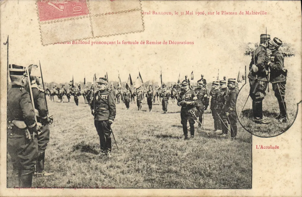 General Bailloud — Verleihung von Auszeichnungen auf dem Plateau de Malzéville — Imprimeries Réunies, Nancy - Vorderseite
