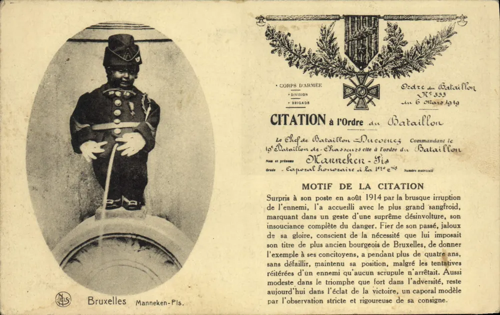 Caporal Manneken-Pis — Auszeichnung für das Bataillon — Brüssel - Vorderseite