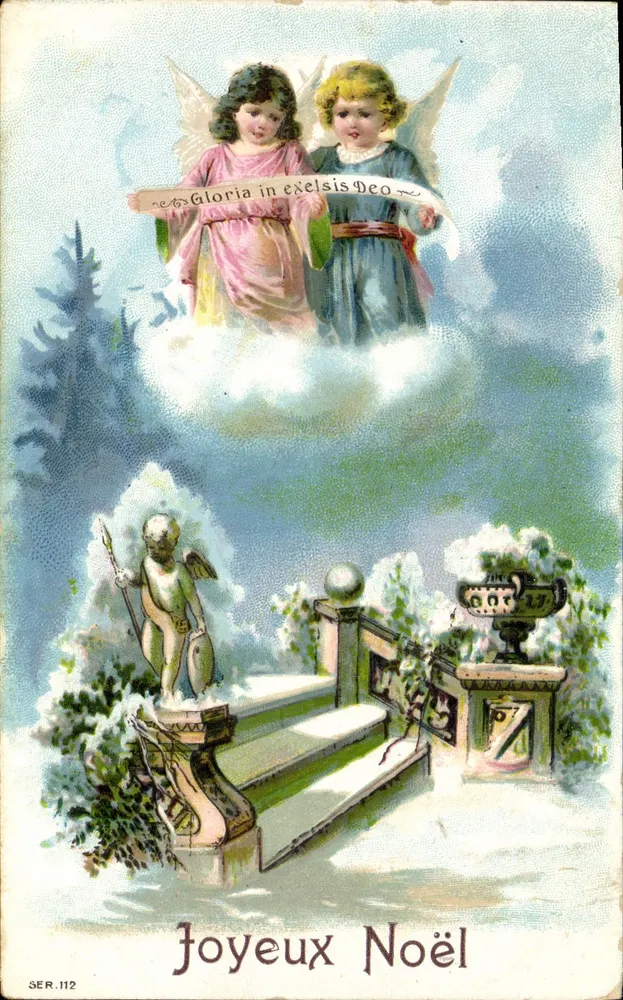 Dois anjos sobre nuvem — Gloria in excelsis Deo — editor SER.112 - Frente