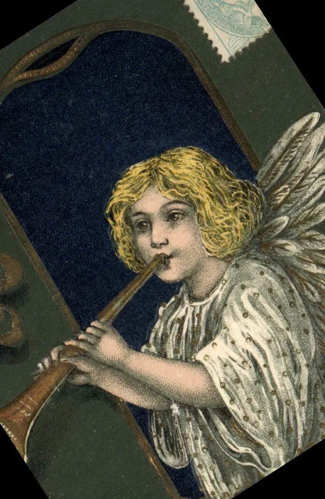 Anjo tocando um instrumento — ilustração — editor não visível - Frente