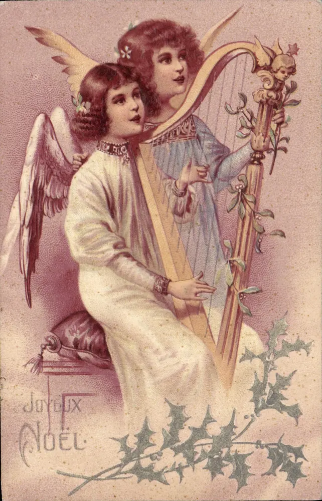 Anjo tocando harpa — Anjo tocando harpa — editor não visível - Frente