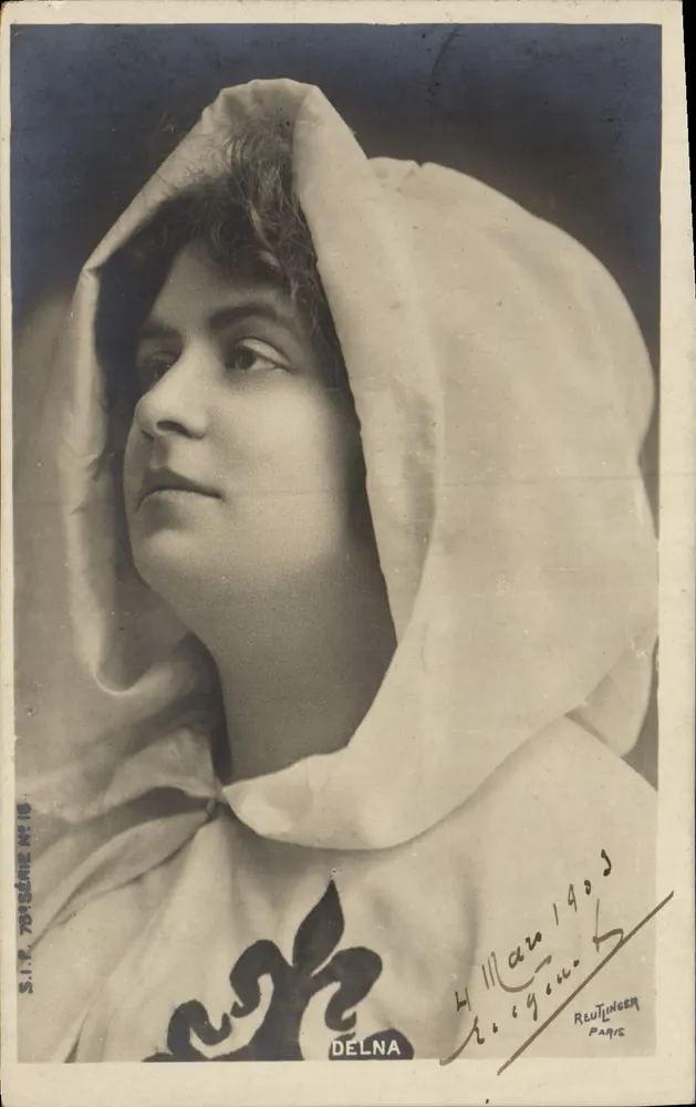 कपड़े के साथ एक महिला — चित्र — S.I.P. Téragème N° 18, H. Man, Reutinger, Paris - आगे