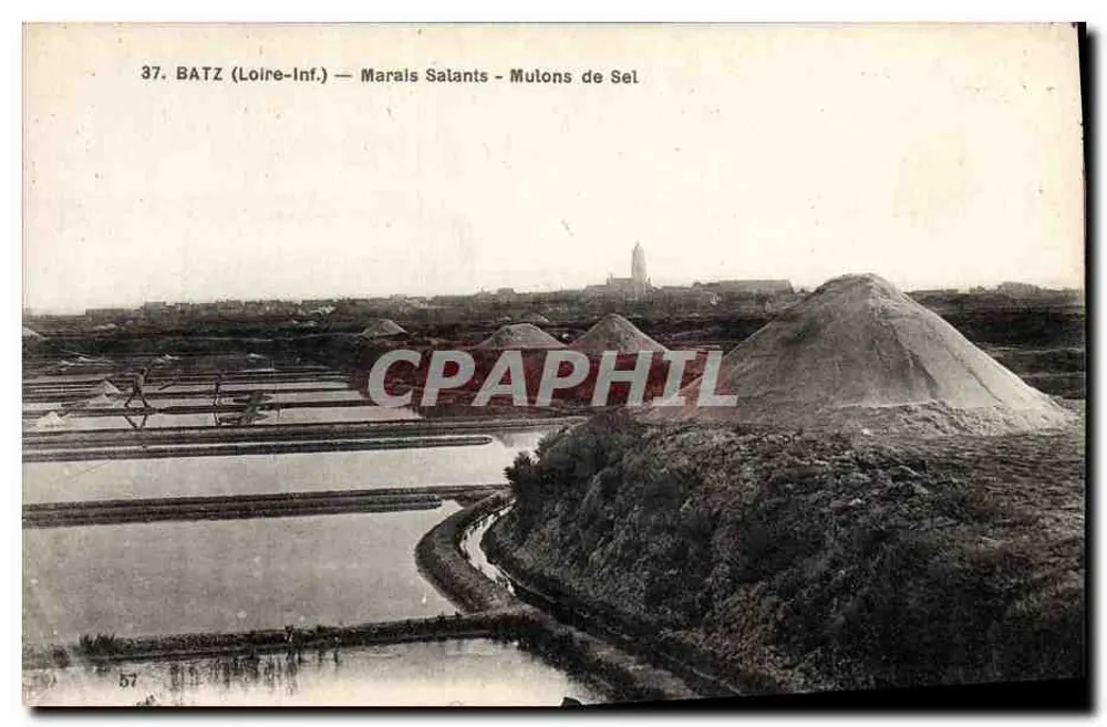 Batz (Loire-Inf.) — Pântano Salgado — Mulons de Sal — F. Hapeau, editor Nantes - Frente