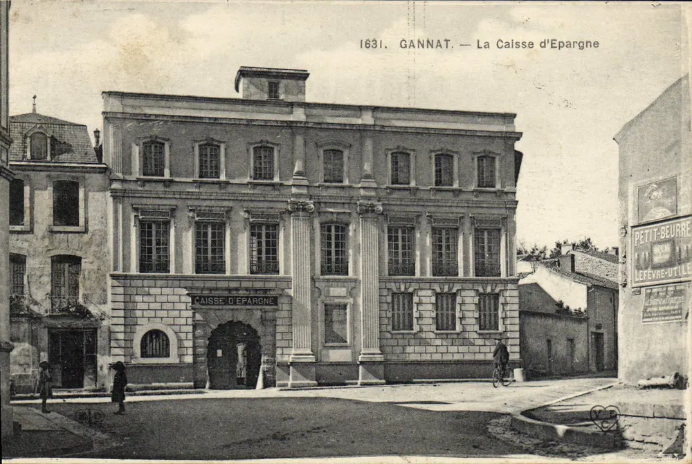Gannat — A Caixa de Economia — Editor Lefevre-Utile, n° 1631 - Frente