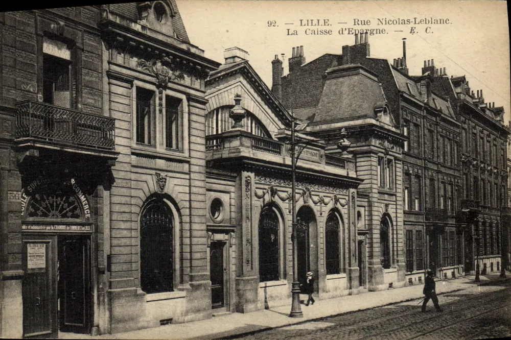 Lille — Rue Nicolas-Leblanc — Die Sparkasse — E. C. - Vorderseite