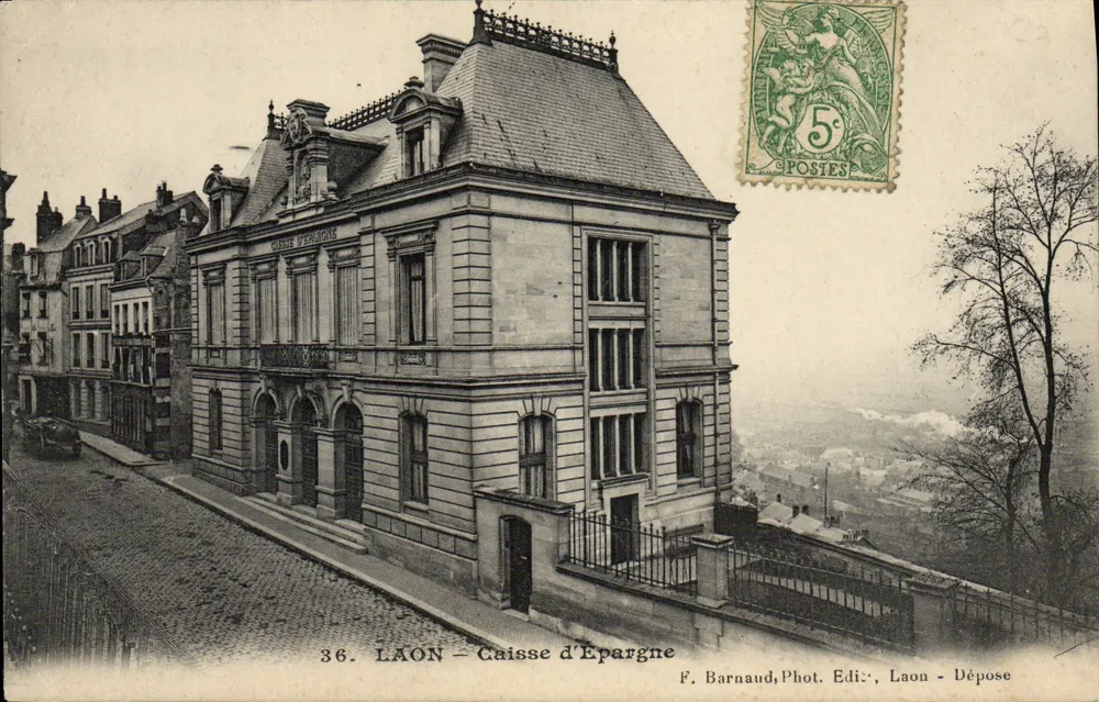 Laon — Caixa de Economia — F. Barnaud, Fot. Edi., Laon - Dépose - Frente