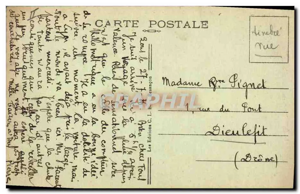 Caisse d'Épargne — Long-le-Saunier — Verleger C. L. B. Beaunons - Rückseite