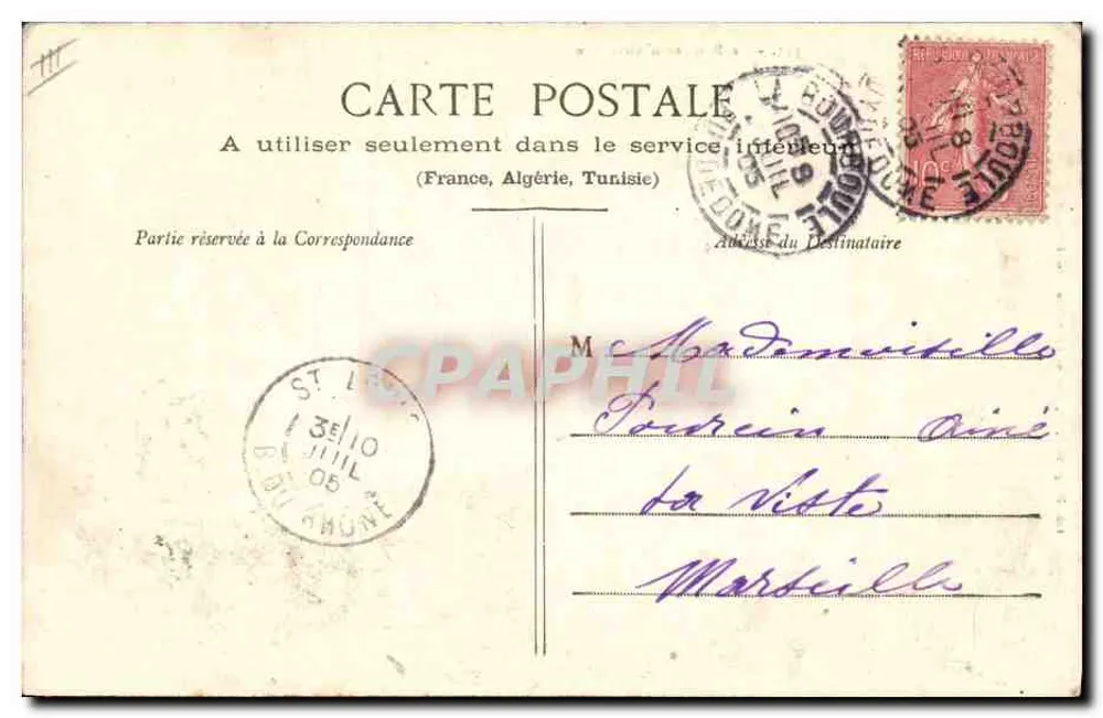 La Bourrée d'Auvergne — cena de dança tradicional — Lib. Bougé-Béal, 21, Rue de l'Éch. (Hermon-Ferrand) - Verso