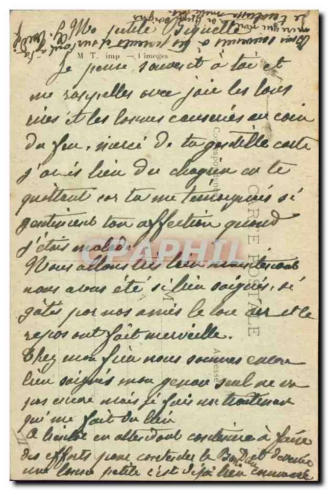 Jovem Auvergnate — traje tradicional — A Auvergne, n° 6209 - Verso